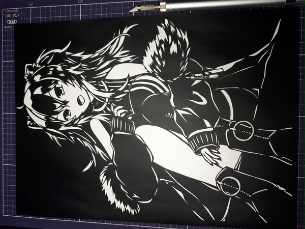 【切り絵】獅白ぼたん♪