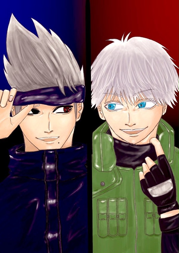 カカシ先生と五条先生の服交換してみた