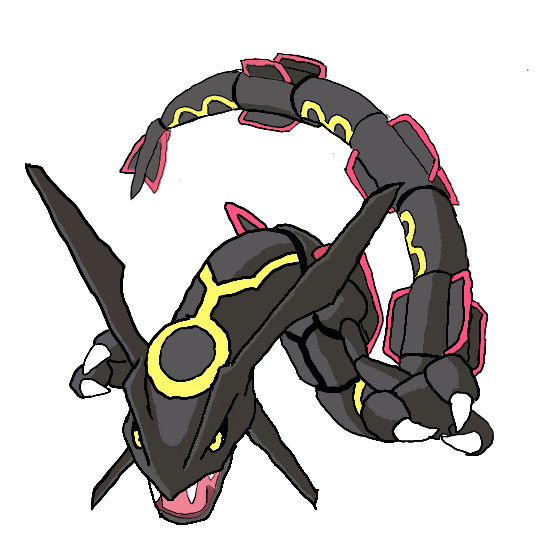 絵の練習 ～ポケモンより色違いのレックウザ〜