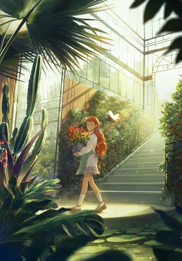 花棚里的少女
