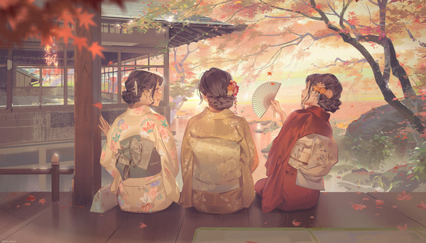 午后庭院~赏枫