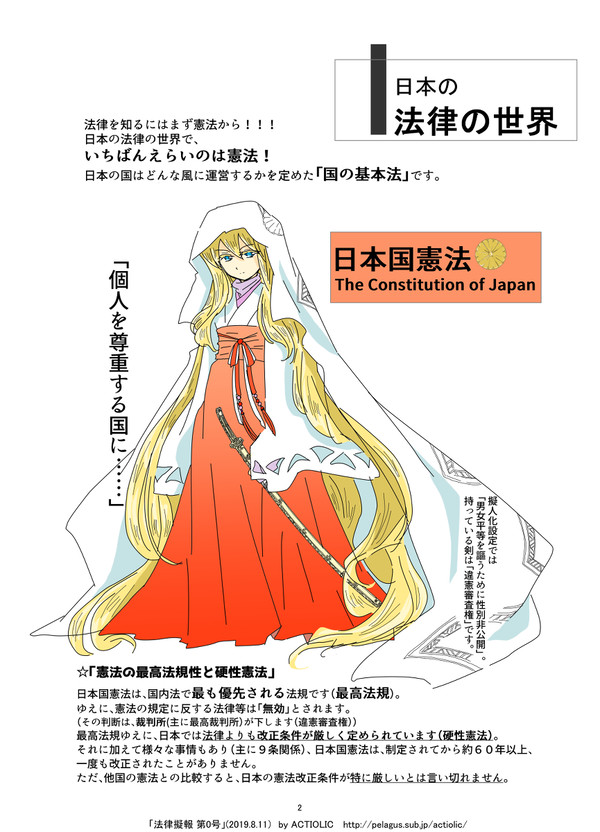 法律擬人化　上三法紹介イラスト