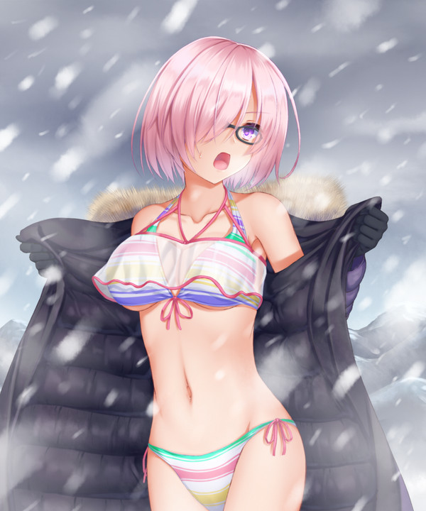 雪山で水着で戦わされるマシュ後輩