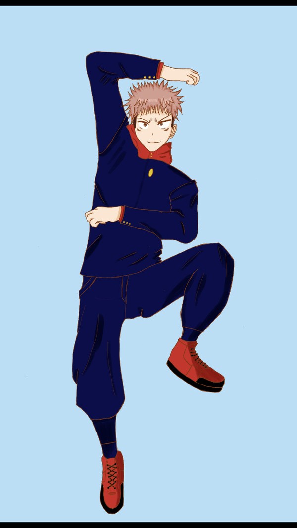 例のポーズ