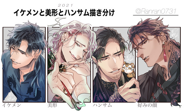 イケメンと美形とハンサムの描きわけ
