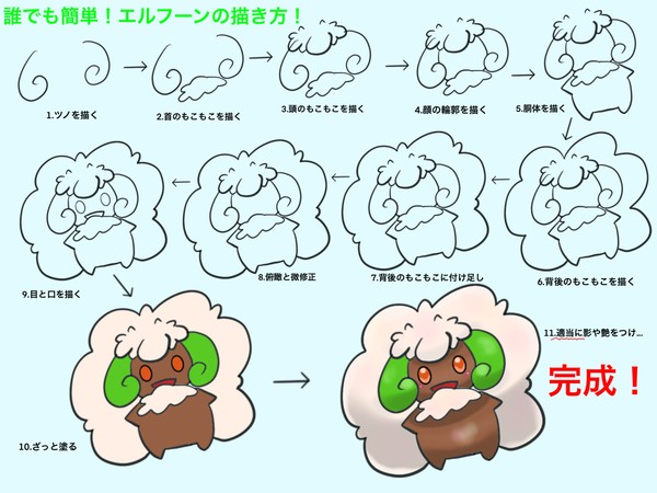 誰でも簡単にエルフーンが描けるよ！