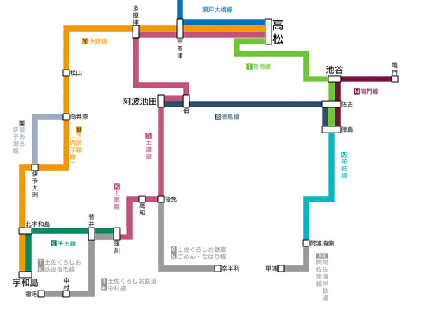 JR四国路線図