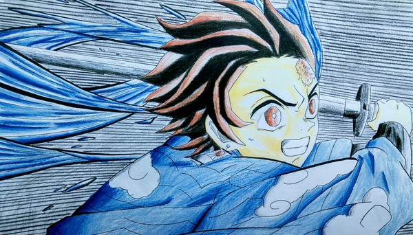 竈門炭治郎　塗り絵