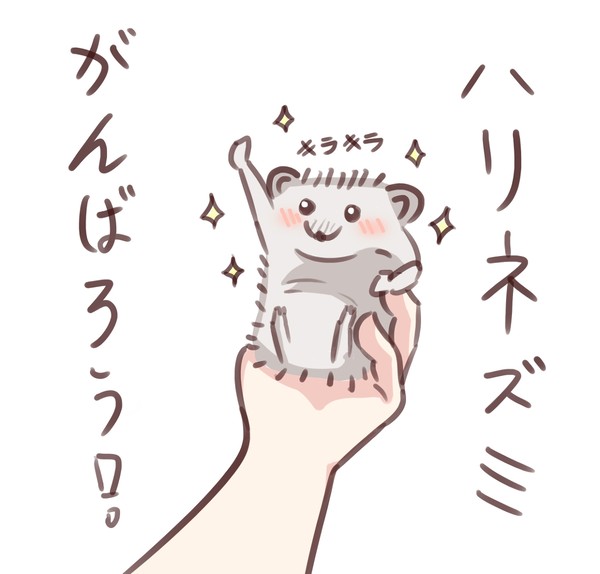 がんばろう!ハリネズミ。