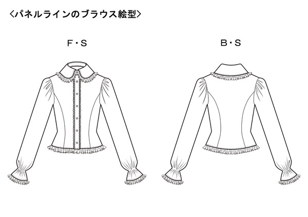 パネルラインのブラウス