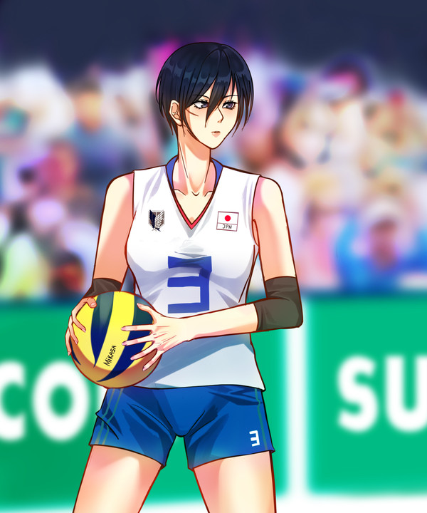 Mikasa as volleyball player