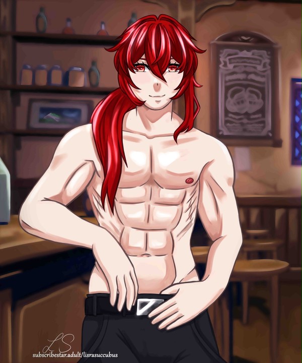 Genshin impact diluc Fanart