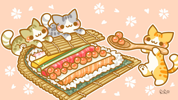 ねこと恵方巻