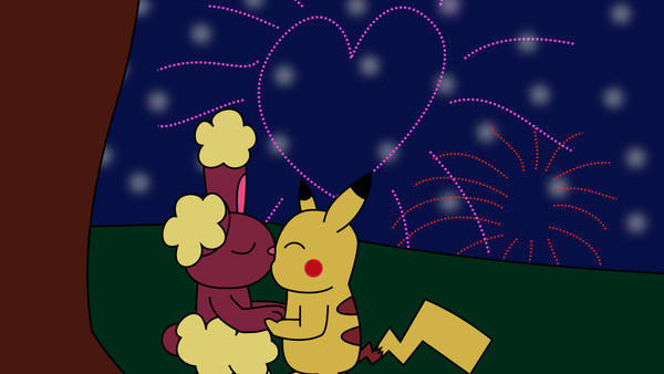 ピカチュウとミミロルの新年