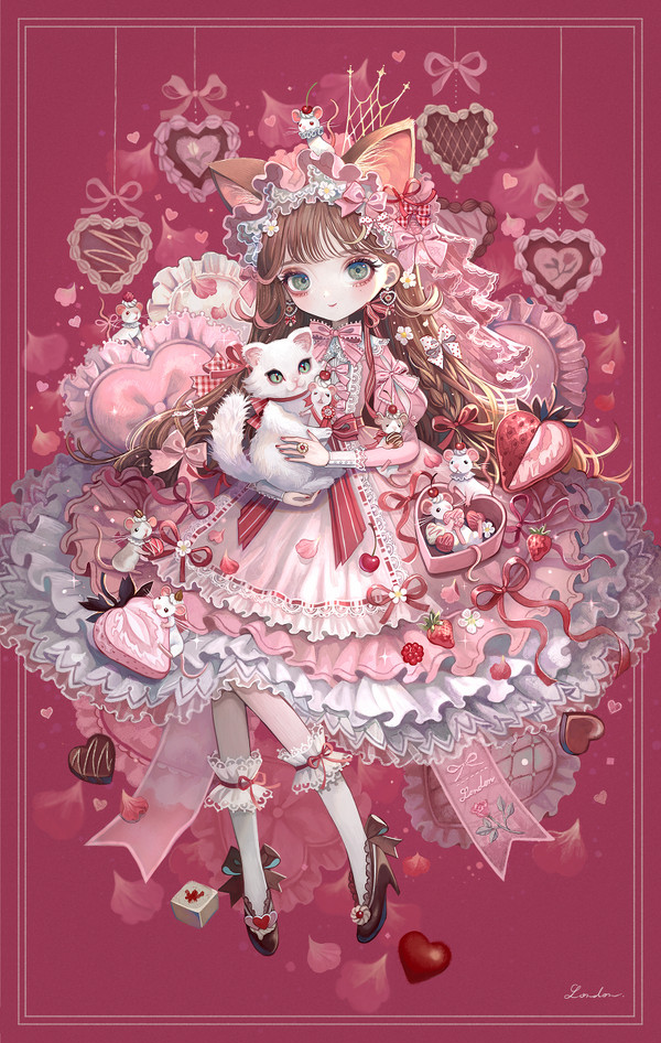 Valentine cat