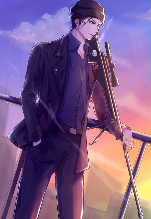 緋色の夕日