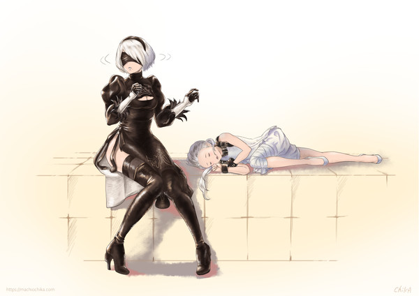 2Bと白い少女