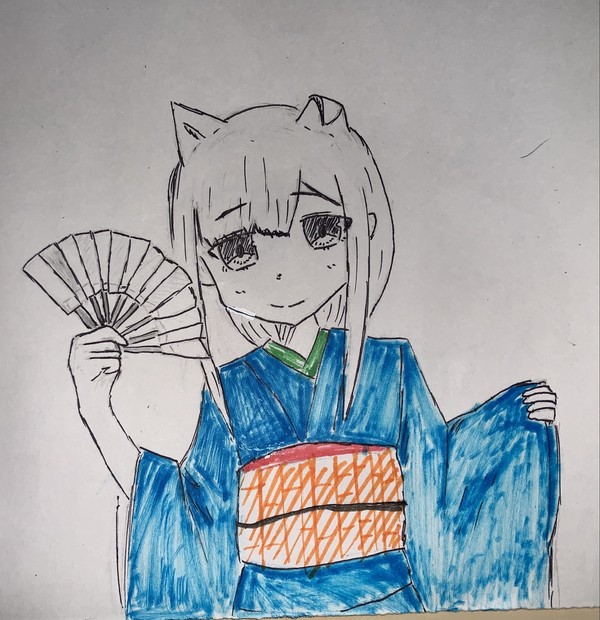 扇子持ってる獣耳娘