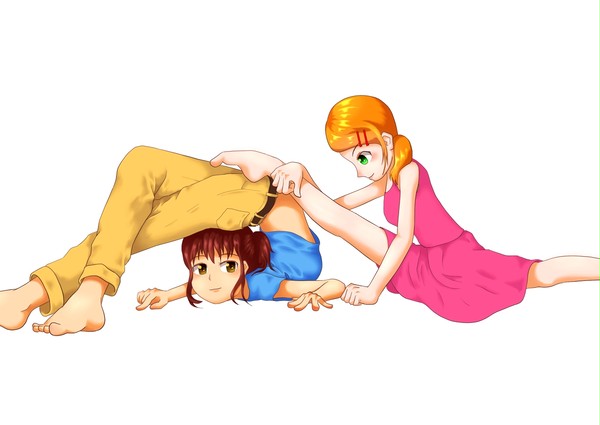 2人のストレッチ