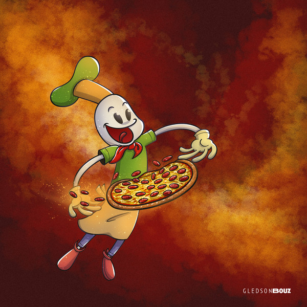 Here's the pizza!