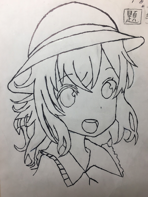 古明地こいし(アナログ絵)【線画】