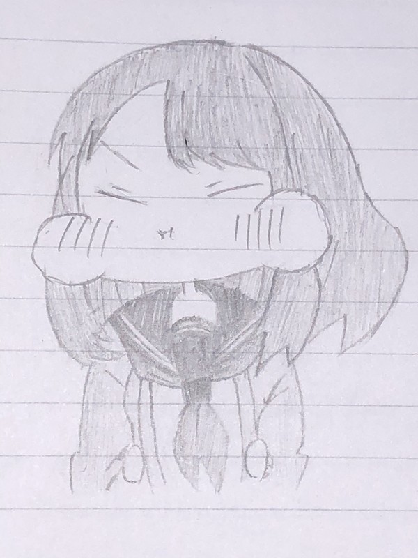 久保さん(膨れ顔)(模写)