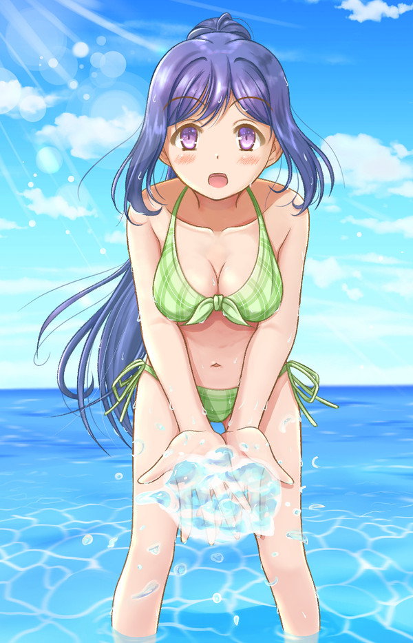 海辺で果南と