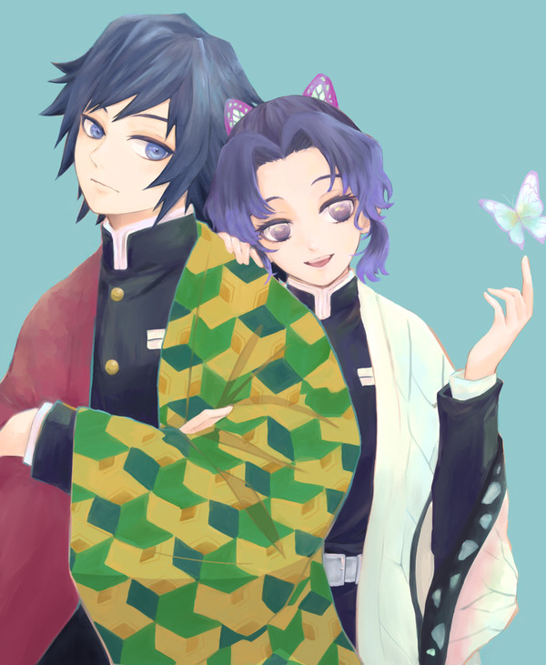 少し前に描いた義勇さんとしのぶちゃん1