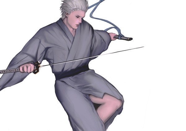 Vergil puts on the kimono