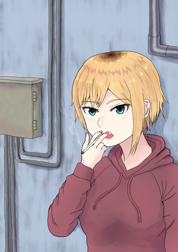 タバコ吸ってる娘