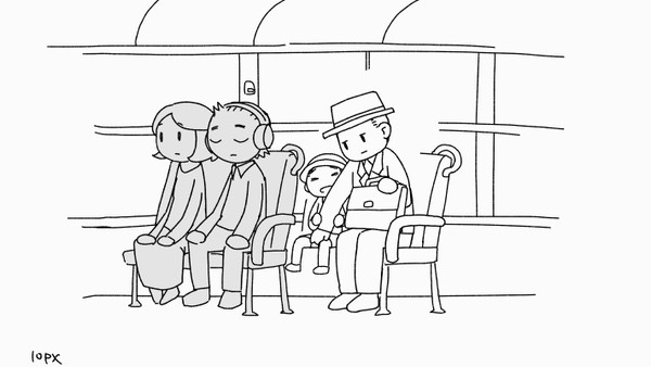 バスによくいるマッサージおじさん