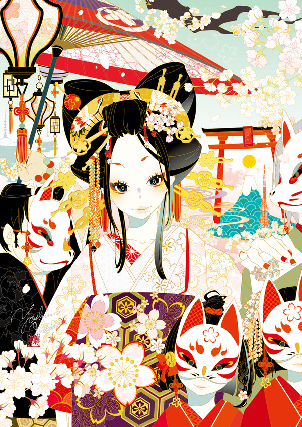 花見道中