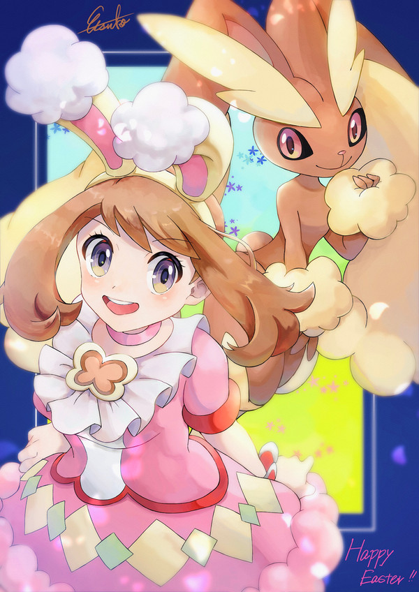 イースターハルカちゃん＆ミミロップ