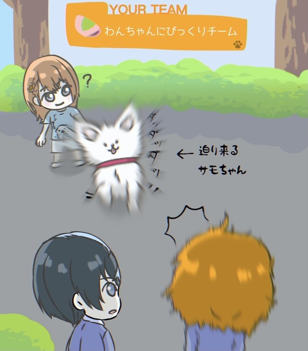 わんちゃんにびっくりチーム