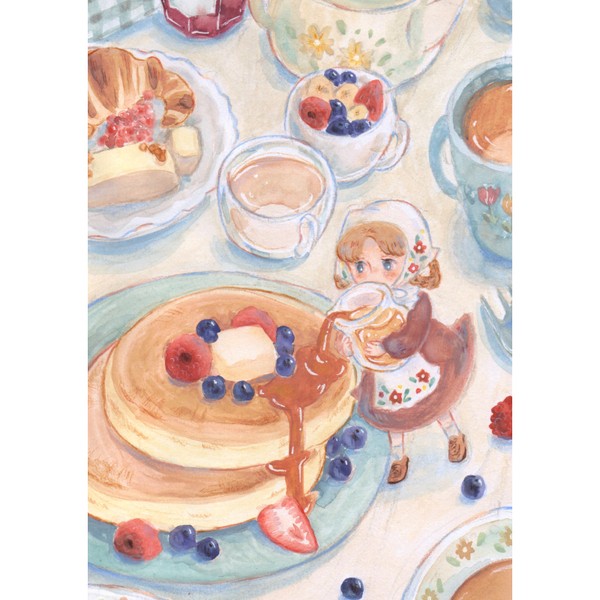 Thumbelina with the breakfast