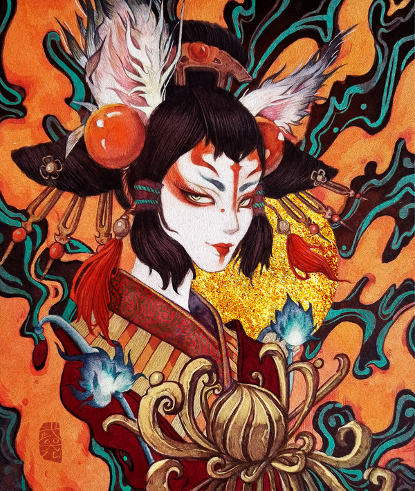 手描き水彩画