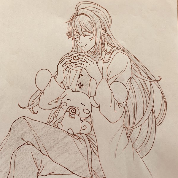 シナモンと寂雷先生。