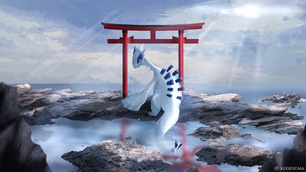 鳥居とルギア