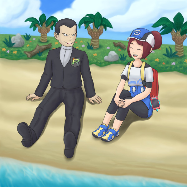 サカキ様と一緒に海を眺める