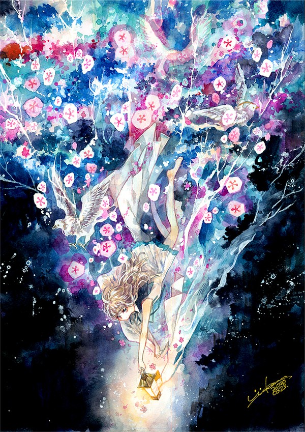 春光に落ちる