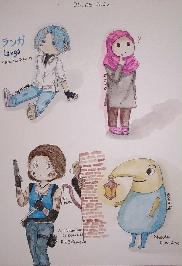 Random watercolor characters
