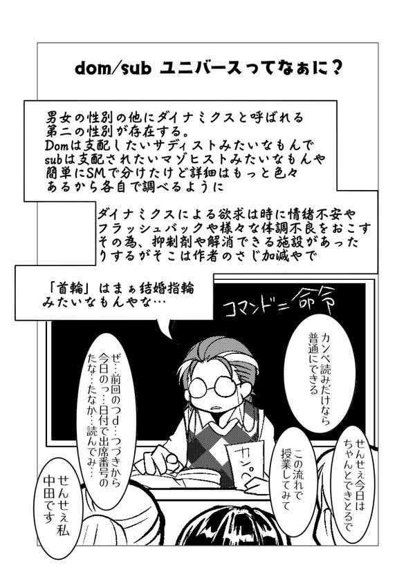 dom/subユニバースのサカ零漫画と落書き