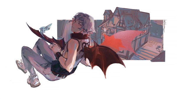 his little bat wings