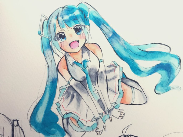 見上げる初音ミク