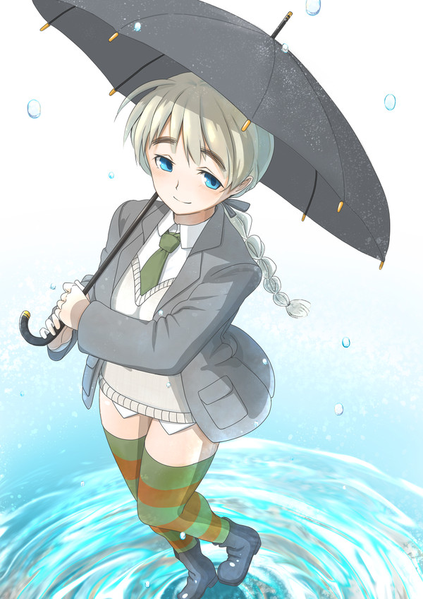 雨と傘とリーネちゃん