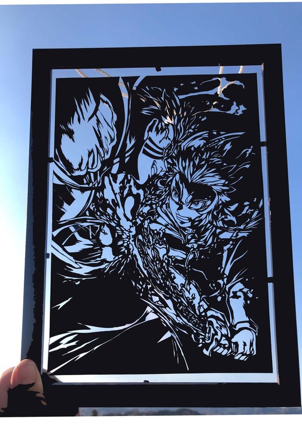 鬼滅の刃／映画ポスター切り絵／煉獄対峙猗窩座