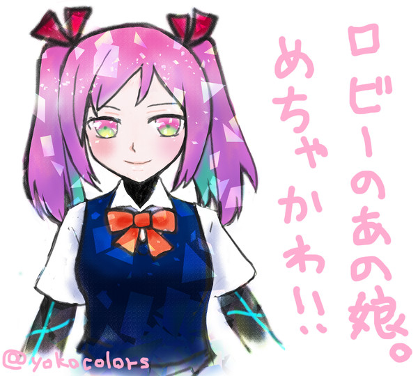 らくがき。VRイベント会場VOiCEの受付嬢。