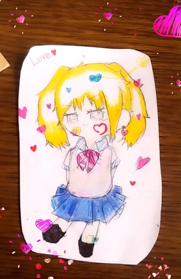 かわいい女の子を描いた！（下手）