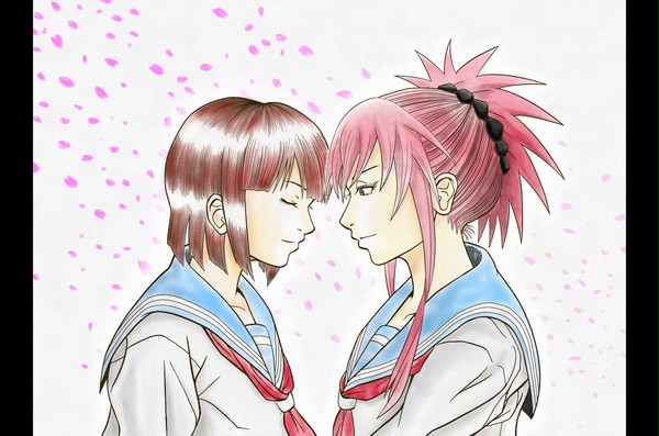 桜の下で