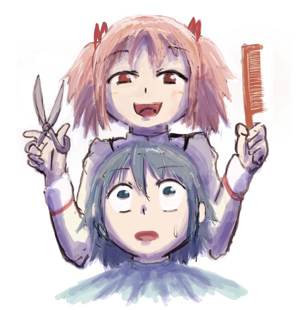 美樹さやかを散髪してあげる鹿目まどか